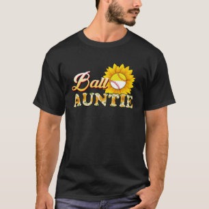 Sunflower Ball Auntie Softball Baseball For Women T-Shirt