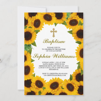 Sunflower Baptism İnvitation