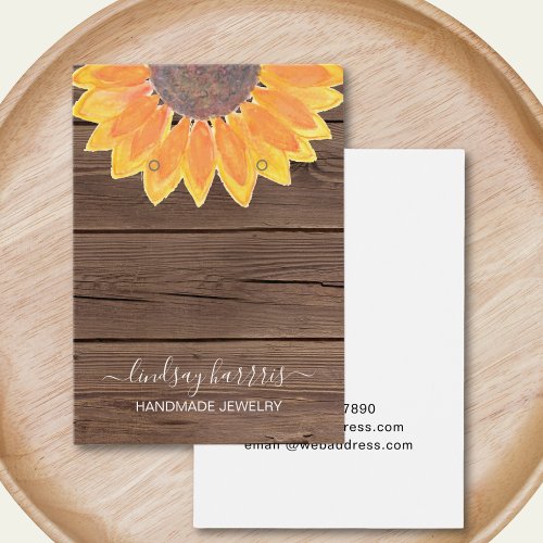 Sunflower Barn Wood Earrings Jewelry Display Card