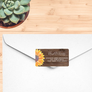 Sunflower Barn Wood New Home Return Address Label