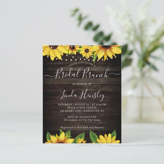 Sunflower Barn Wood String Lights Bridal Brunch (Standing Front)