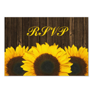 Sunflower Barn Wood Wedding RSVP Response Card