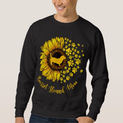 Sunflower Basset Hound Mom Dog Lover Sweatshirt