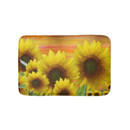 Sunflower bath or kitchen floor mat