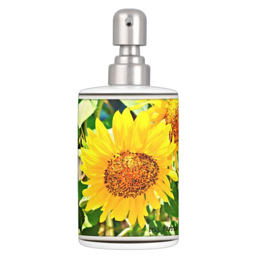 Sunflower Bathroom Combo Soap Dispenser & Toothbrush Holder Zazzle