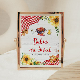 Sunflower BBQ Baby Shower Babies are Sweet Poster