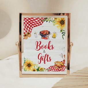 Sunflower BBQ Baby Shower Books and Gifts Poster
