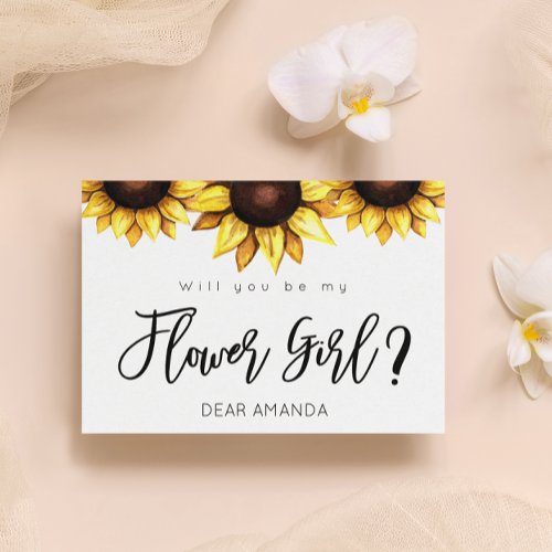 Sunflower Be My Flower Girl Postcard