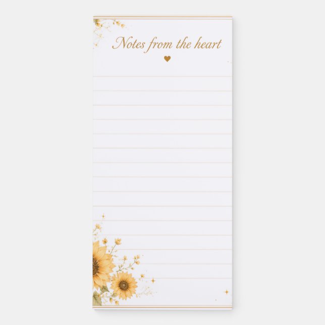 Sunflower Be the Sunshine Floral Notepad (Front)