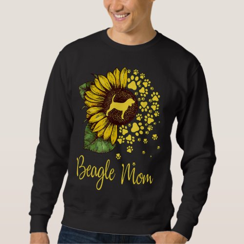 Sunflower Beagle Mom Dog Lover Sweatshirt