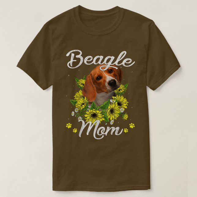 Sunflower Beagle Mom  Dog Mom Mother's Day  T-Shirt (Design Front)