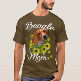 Sunflower Beagle Mom  Dog Mom Mother's Day  T-Shirt
