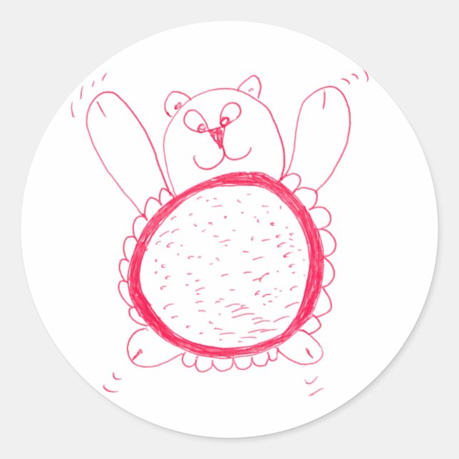 Sunflower Bear Round Sticker (Front)