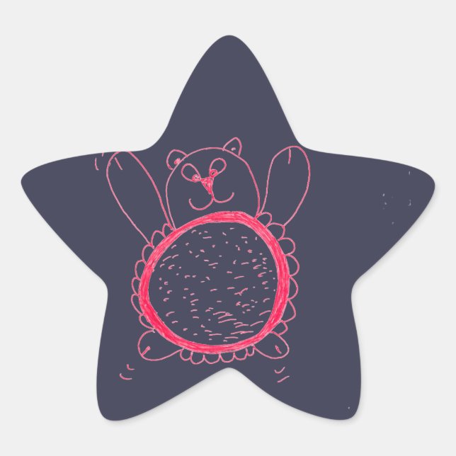 Sunflower Bear Star Sticker (Front)