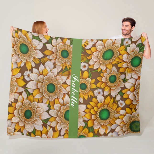 Sunflower Beautiful Popular Collection Fleece Blanket (In Situ)