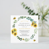 Sunflower Bee Baby Shower by Mail Invitation (Standing Front)