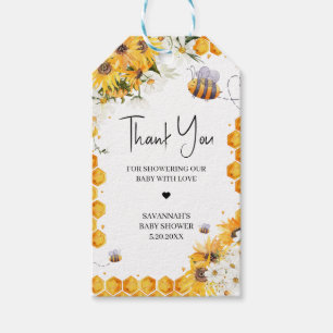 Sunflower Bee Baby Shower Favor Tags