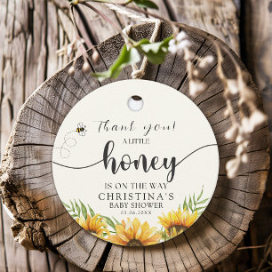 Sunflower Bee Baby Shower Favor Tags