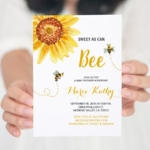 Sunflower Bee Baby Shower Invitation