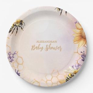 Sunflower Bee Baby Shower Mommy To Bee Baby Shower Paper Plates
