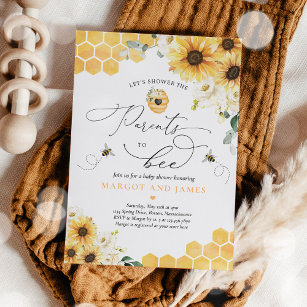 Sunflower Bee Baby Shower Parents To Bee Invitation