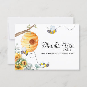 Sunflower Bee Baby Shower Thank You Card