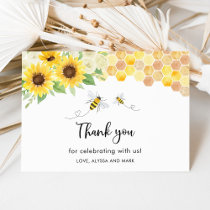 Sunflower Bee Baby Shower Thank You Card