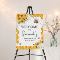 Sunflower Bee Baby Shower Welcome Sign