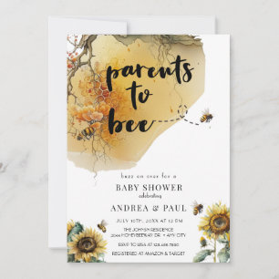 Sunflower Bee Bee Baby Shower Invitation