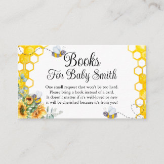 Sunflower Bee Books For Baby Ticket Enclosure Card
