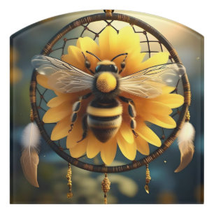 Sunflower Bee Dreamcatcher, Door Sign