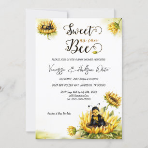 Sunflower Bee Floral Baby Shower Invitation