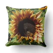 Sunflower Bee GIANT Throw Pillow