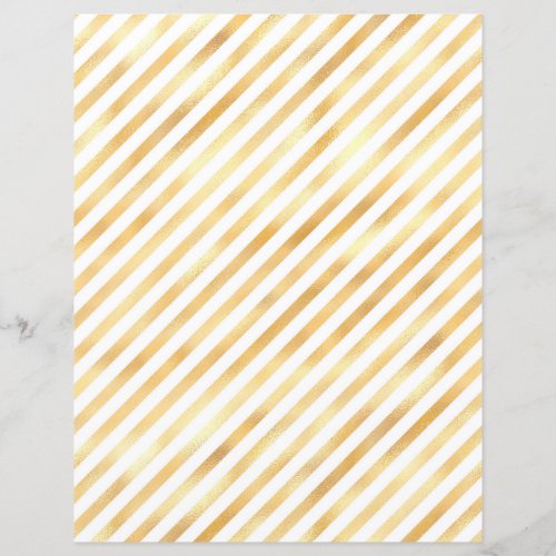 Sunflower Bee Gold Stripes Scrapbook Paper Sheet