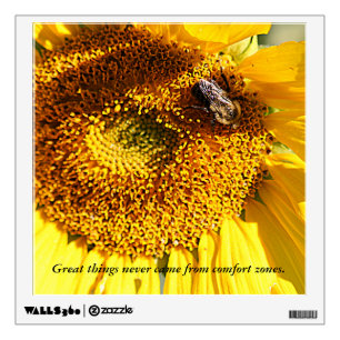 Sunflower Bee & Great things Wall Decal