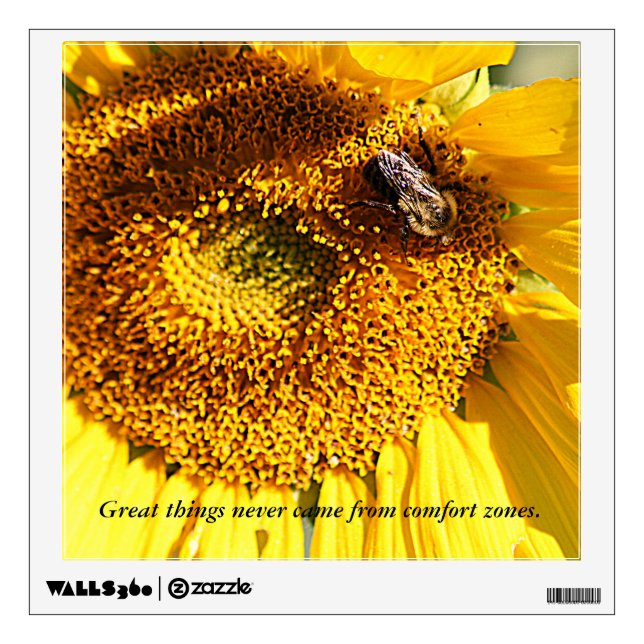 Sunflower Bee & Great things Wall Decal (Front)