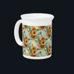 Sunflower Bee Hive Honeycomb Golden Beverage Pitcher<br><div class="desc">Sunflower Bee Hive Honeycomb Golden beverage pitcher</div>