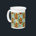 Sunflower Bee Hive Honeycomb Golden Beverage Pitcher<br><div class="desc">Sunflower Bee Hive Honeycomb Golden beverage pitcher</div>