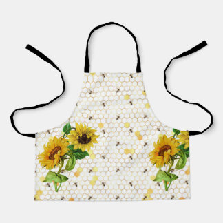 Sunflower Bee Hive Honeycomb Golden Honey Apron
