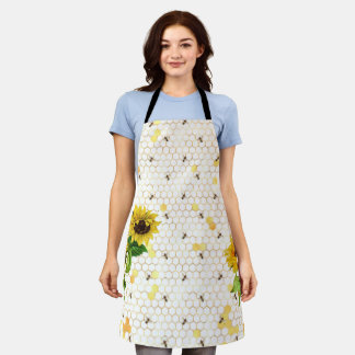 Sunflower Bee Hive Honeycomb Golden Honey Apron