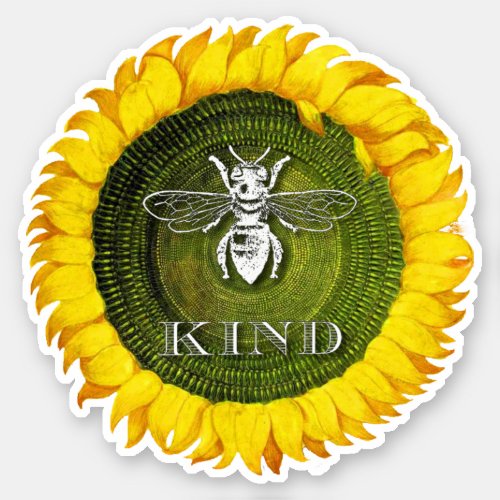 Sunflower Bee Kind Kindness Vinyl Sticker