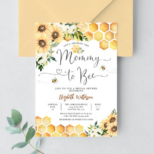 Sunflower Bee Mommy to Bee Baby Shower Invitation