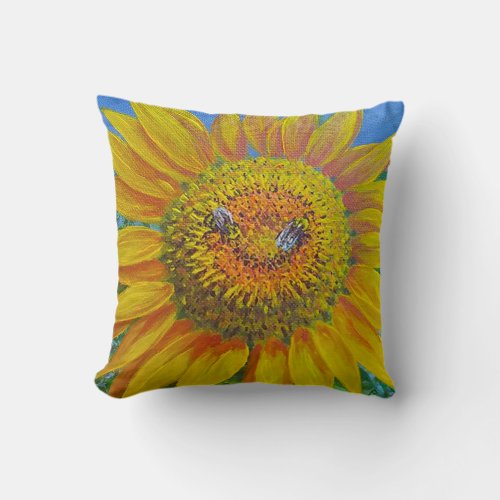 Sunflower Bees Pillow