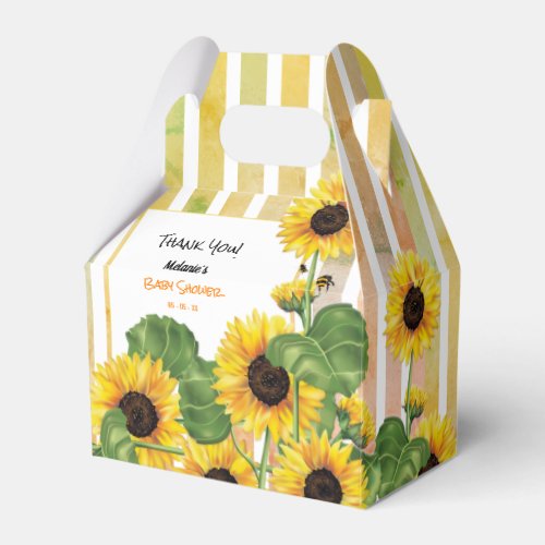 Sunflower Bees Yellow Floral  Thank You Favor Boxes