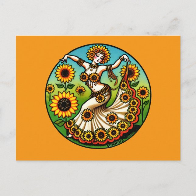 Sunflower Belly Dancer                             Postcard (Front)