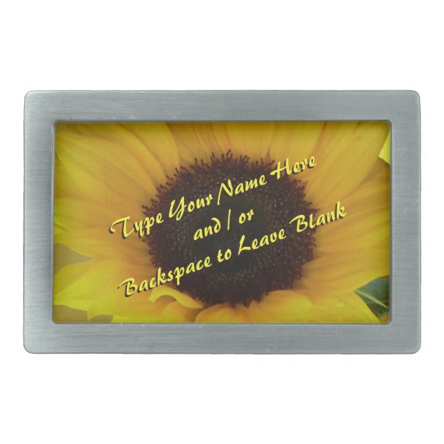 Sunflower Belt Buckle Personalize Sunflower Buckle (Front)