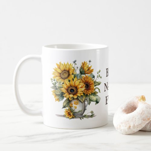 Sunflower Best Nana Ever Floral Coffee Mug