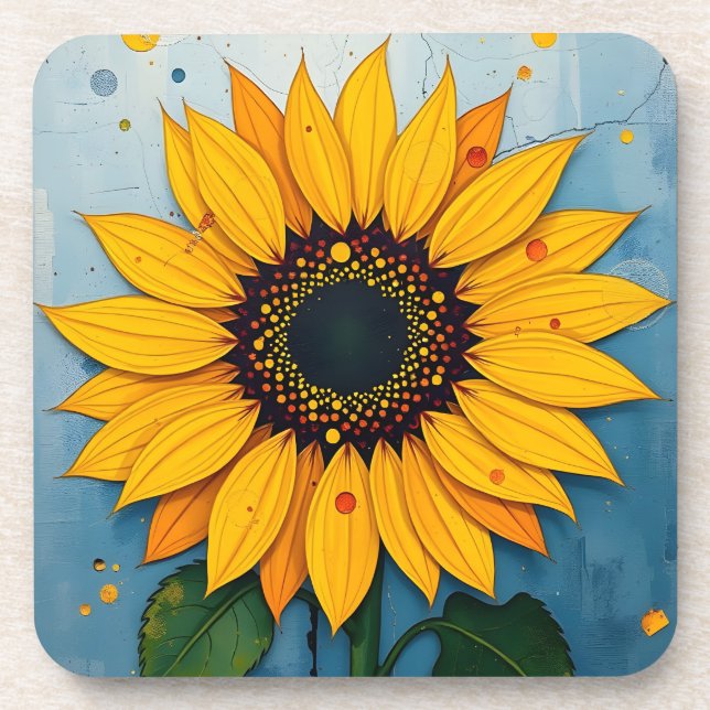 Sunflower Beverage Coaster (Front)