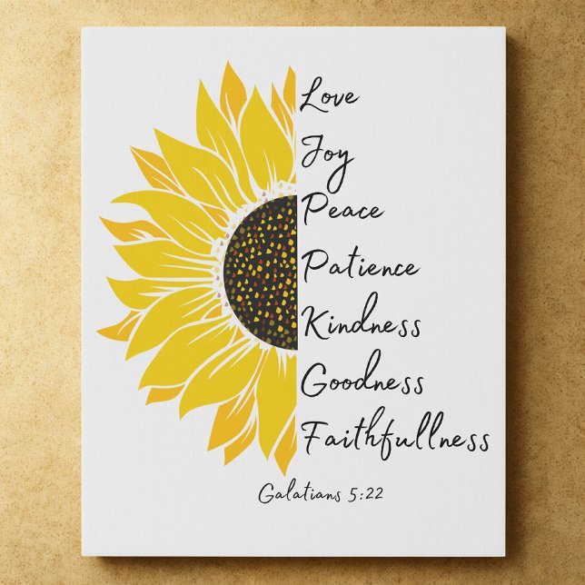 Sunflower Bible Verse  Faux Canvas Print (Creator Uploaded)