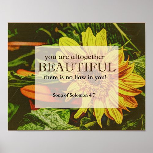 Sunflower  Bible Verse Poster